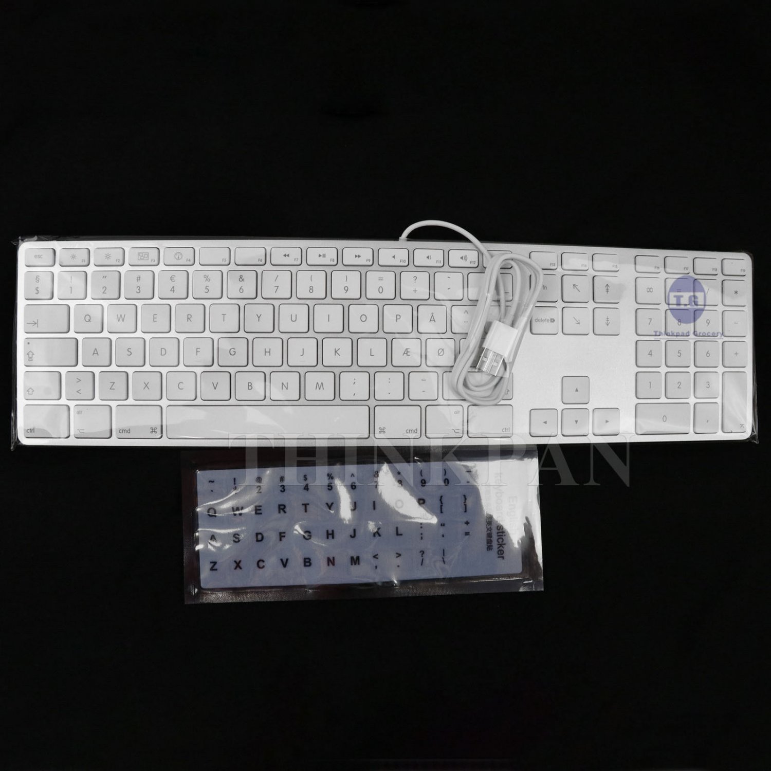 Apple Mac G6 A1243 Wired USB Keyboard MB110LL/A MB110LL/B With Alphabet Sticker