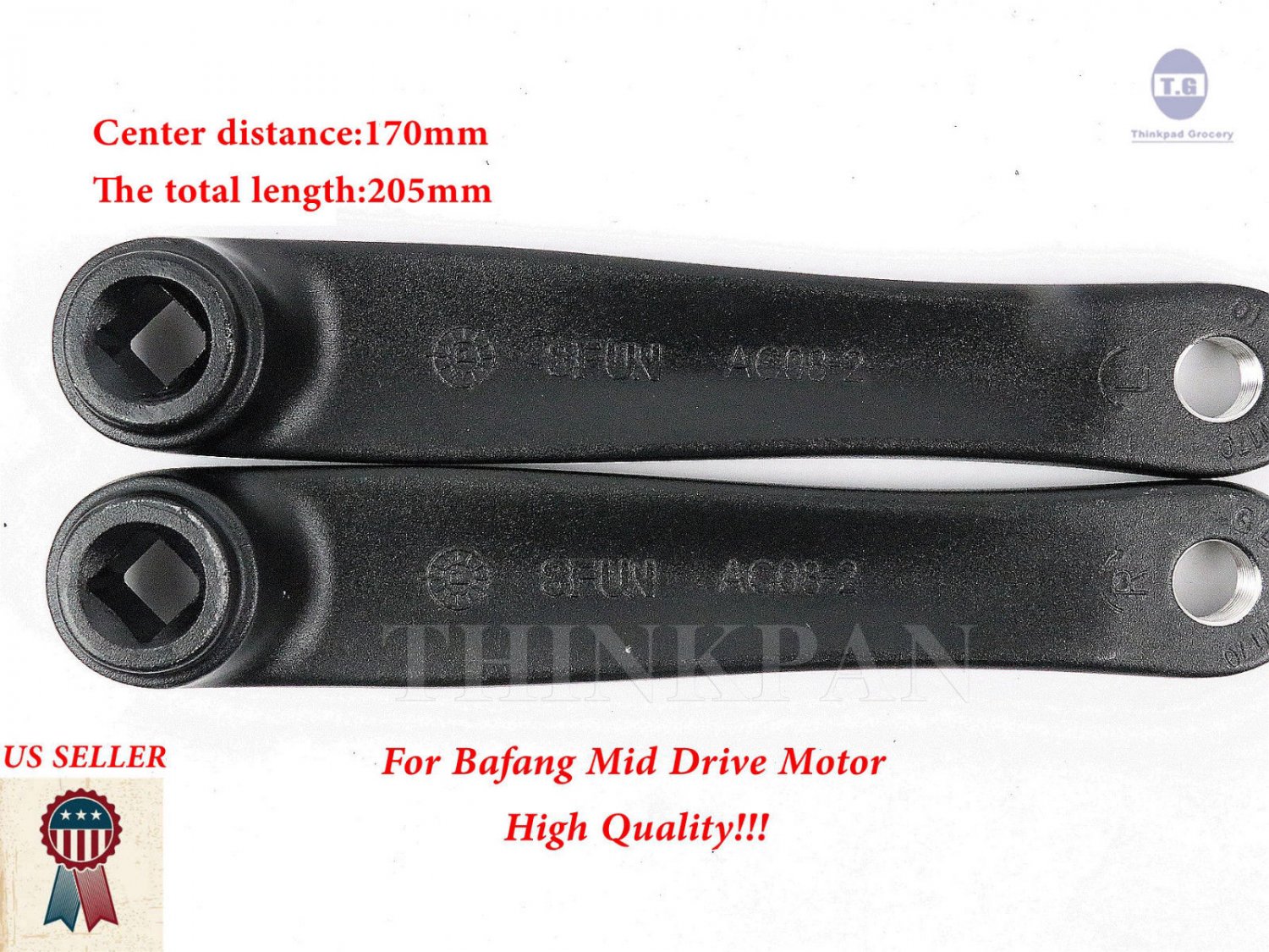 BAFANG Pedivella Destra In Alluminio Per Kit BBS01 BBS02 BBSHD - 170mm, Lega Di Qualità, Sostituzione Diretta - 4