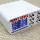 USB Power Charger Adapter 30W 6A 6 Port Wall Home Adapter Auto Detect LCD Screen