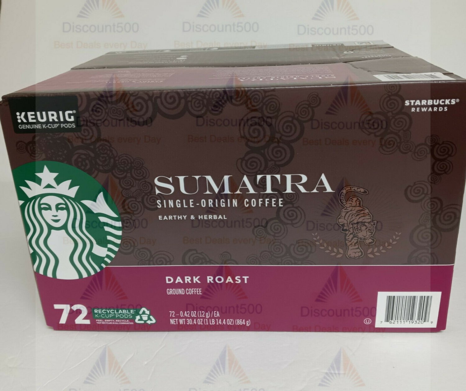 Starbucks Single-Origin Sumatra Coffee K-Cups 72CT Dark Roast Exp 25 Sept 2022