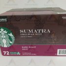 Starbucks Single-Origin Sumatra Coffee K-Cups 72CT Dark Roast Exp 25 Sept 2022