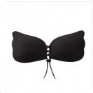 Sexy Ladies 3/4 Cup Nubra Invisible Sticky Bra Strapless Brasier Silicone Push Up Bra Cup D Black