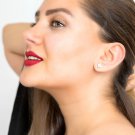 New Arrival 925 Silver Round Pave Disc CZ Stud Earrings Cubic Zirconia