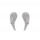 Sterling Silver CZ Angel Wings Ear Cuff Crawler Climber Earring Wedding Evening