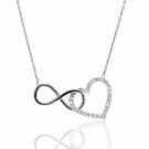 Infinity Heart Necklace 925 Sterling Silver Infinite Love Gift Her Pendant Free