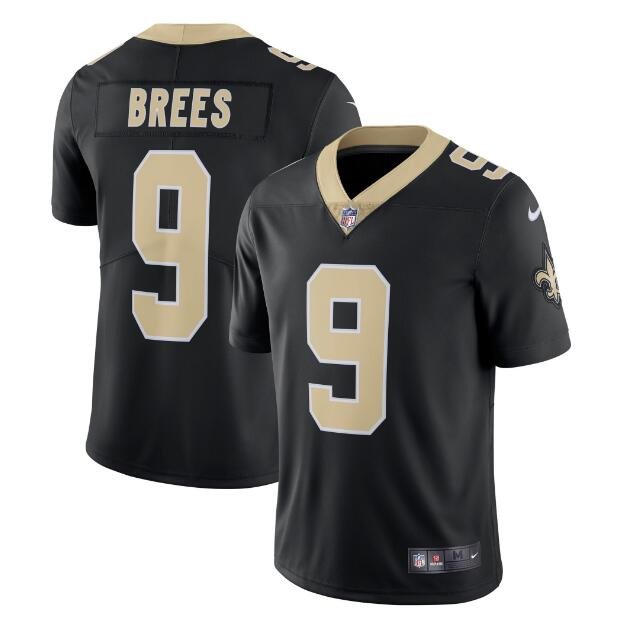 Size M Men's Drew Brees #9 New Orleans Saints Limited Player Jersey Black