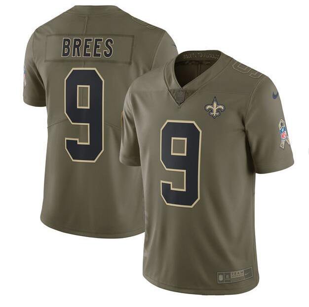 Size M Men's Drew Brees #9 New Orleans Saints Rush Limited Player ...