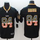 Size M Men's Antonio Brown #84 Pittsburgh Steelers Limited Player Jersey Black National Flag