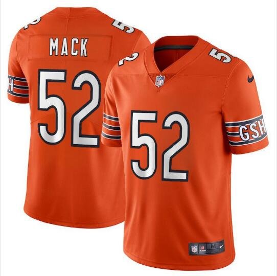 Size XL Men's Khalil Mack #52 Chicago Bears Limited Player Jersey Orange