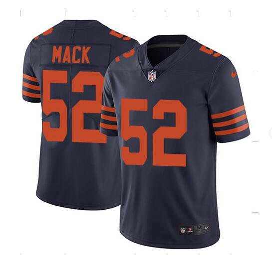 Size L Men's Khalil Mack #52 Chicago Bears Throwback Limited Player Jersey Navy