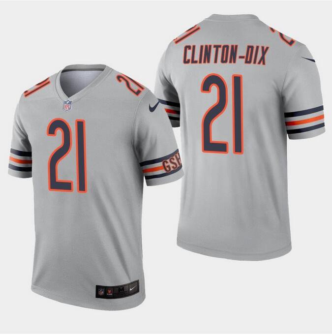 Men's Ha Ha Clinton-Dix #21 Bears Inverted Legend Limited Player Jersey Silver