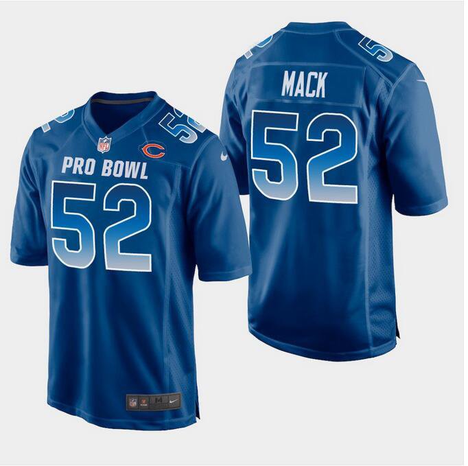 Men's Khalil Mack #52 Bears NFC 2019 Pro Bowl Game Jersey Blue