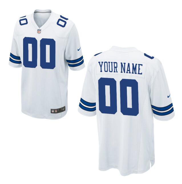 Custom Men's Cowboys Limited Jersey White