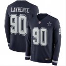 Men's DeMarcus Lawrence #90 Cowboys Therma Long Sleeve Jersey Navy