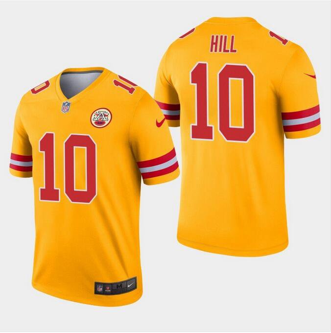 Men's Tyreek Hill #10 Chiefs Inverted Legend Player Jersey Gold