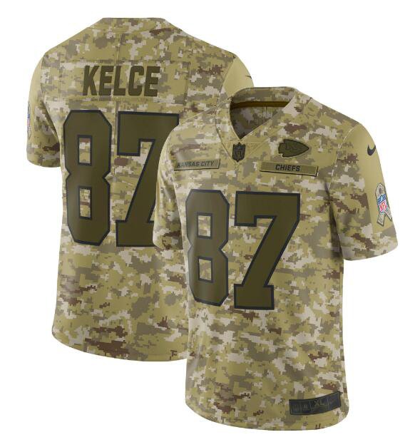 Men's Travis Kelce #87 Chiefs Salute to Service Limited Jersey Camo