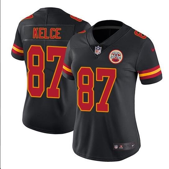 Women's Travis Kelce #87 Chiefs Limited Player Jersey Black