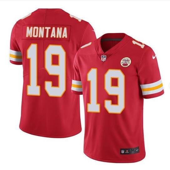 Men's Joe Montana #19 Chiefs Limited Player Jersey Red