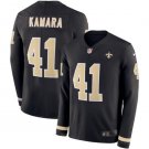 Men's Alvin Kamara #41 Saints Therma Long Sleeve Jersey Black