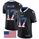 Men's Josh Allen #17 Bills Limited Player Jersey Black USA Flag