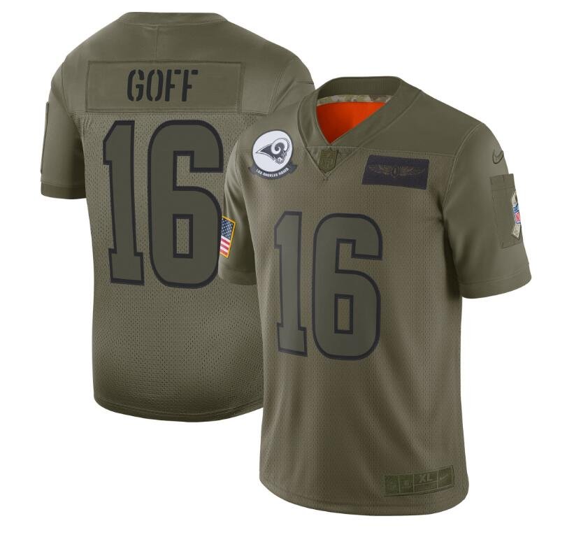 Men's Jared Goff #16 Rams 2019 Salute to Service Limited Player Jersey Camo