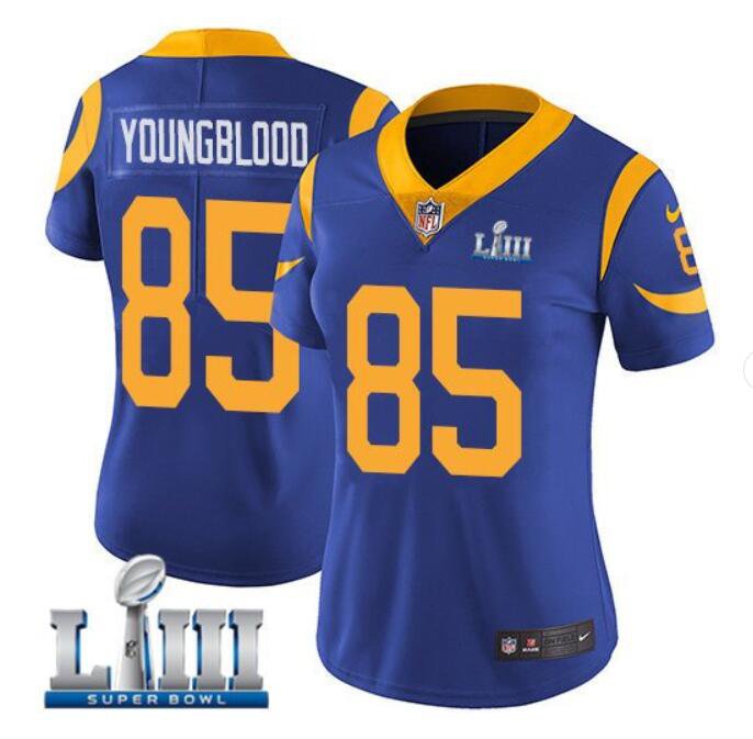 Women's Jack Youngblood #85 Rams Super Bowl LIII Limited Player Jersey Royal