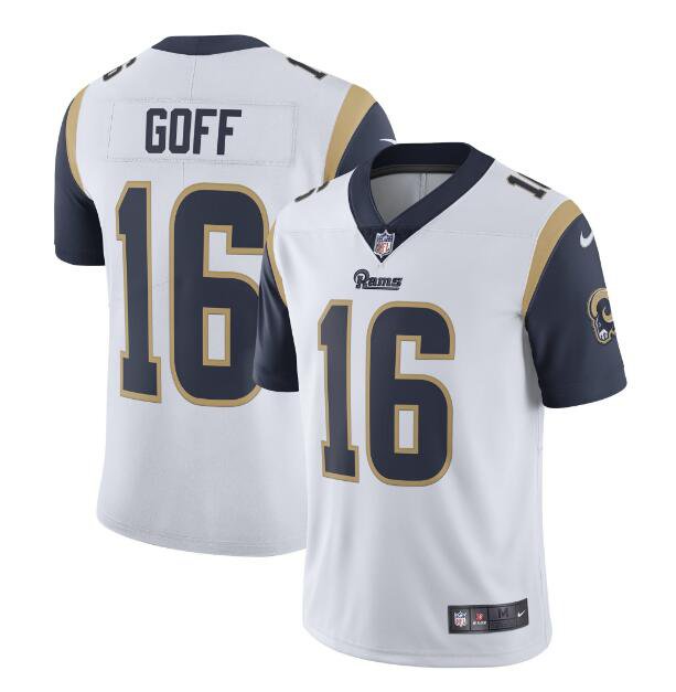 Men's Jared Goff #16 Rams Limited Player Jersey White