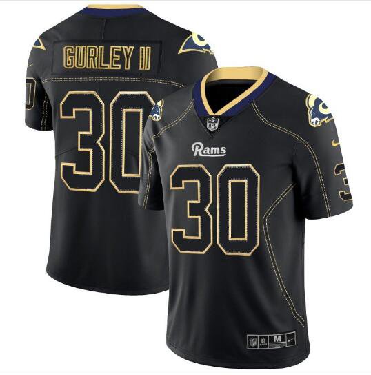 Men's Todd Gurley II #30 Rams Limited Player Jersey Black Shadow