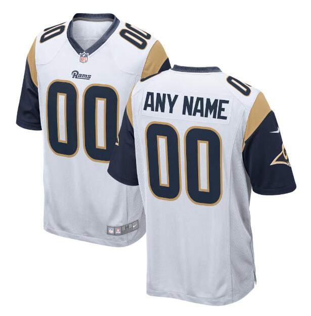 Custom Men's Rams Limited Player Jersey White