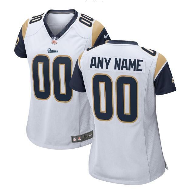 Custom Women's Rams Limited Jersey White