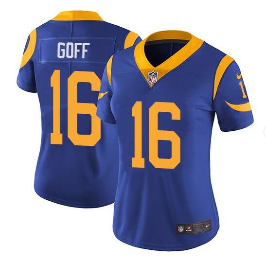 Women's Jared Goff #16 Rams Limited Player Jersey Royal