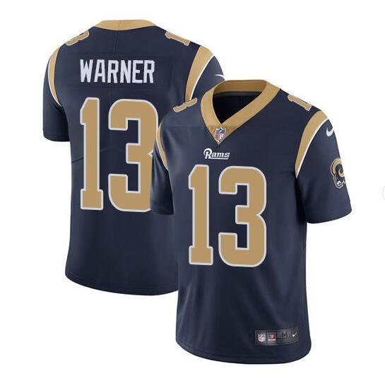 Men's Kurt Warner #13 Rams Limited Player Jersey Navy