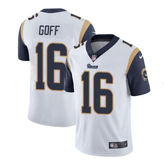 Men's Jared Goff #16 Rams Limited Player Jersey White