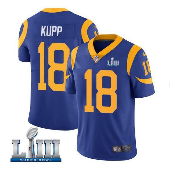 Men's Cooper Kupp #18 Rams Super Bowl LIII Limited Player Jersey Royal