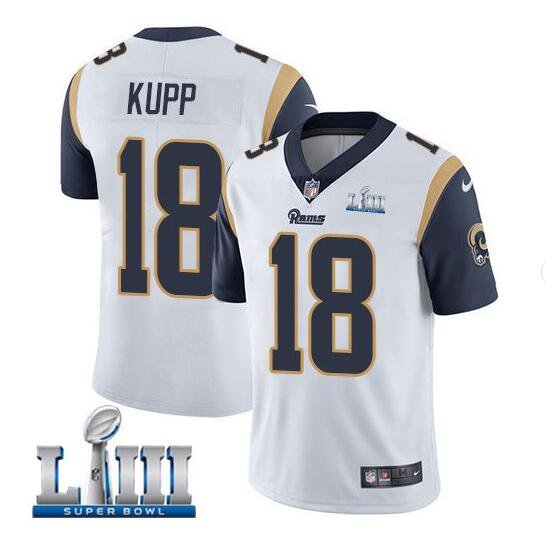Men's Cooper Kupp #18 Rams Super Bowl LIII Limited Player Jersey White