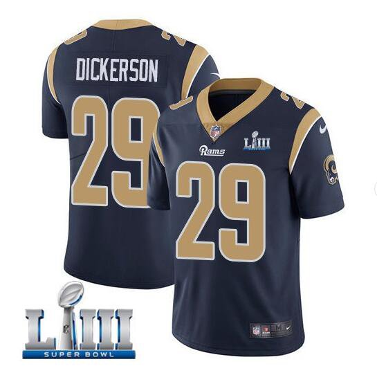 Men's Eric Dickerson #29 Rams Super Bowl LIII Limited Player Jersey Navy