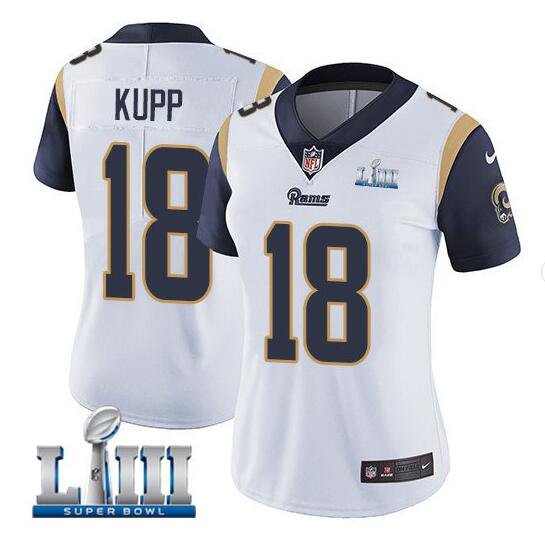 Women's Cooper Kupp #18 Rams Super Bowl LIII Limited Player Jersey White
