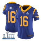 Women's Jared Goff #16 Rams Super Bowl LIII Limited Player Jersey Royal
