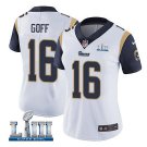 Women's Jared Goff #16 Rams Super Bowl LIII Limited Player Jersey White