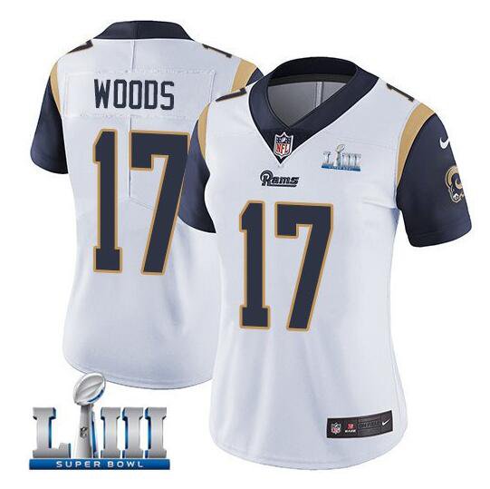 Women's Robert Woods #17 Rams Super Bowl LIII Limited Player Jersey White