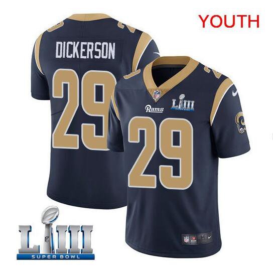 Youth Eric Dickerson #29 Rams Super Bowl LIII Limited Player Jersey Navy