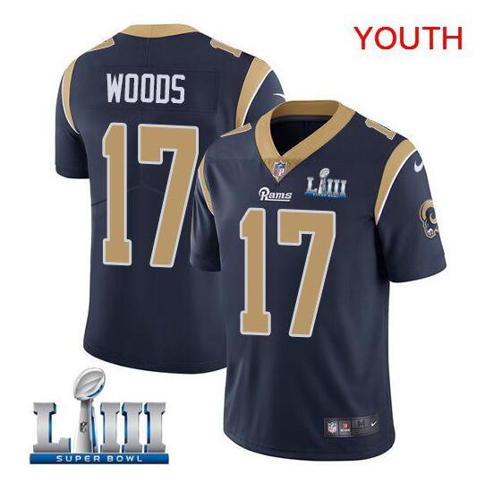 Youth Robert Woods #17 Rams Super Bowl LIII Limited Player Jersey Navy