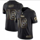 Men's Jared Goff #16 Rams Limited Player Jersey Black Gold Edition