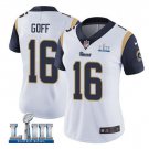 Women's Jared Goff #16 Rams Super Bowl LIII Limited Player Jersey White
