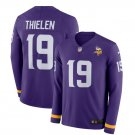 Men's Adam Thielen #19 Vikings Therma Long Sleeve Player Jersey Purple