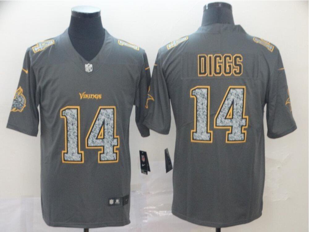 Men's Stefon Diggs #14 Vikings Static Limited Player Jersey Gray