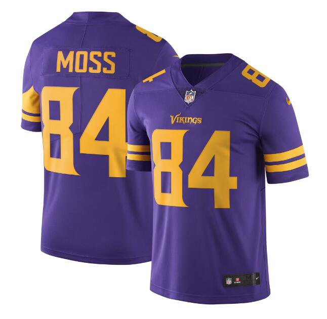 Men's Randy Moss #84 Vikings Color Rush Limited Player Jersey Purple