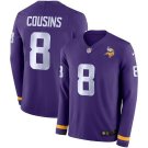Men's Kirk Cousins #8 Vikings Therma Long Sleeve Player Jersey Purple