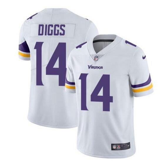 Men's Stefon Diggs #14 Vikings Limited Player Jersey White