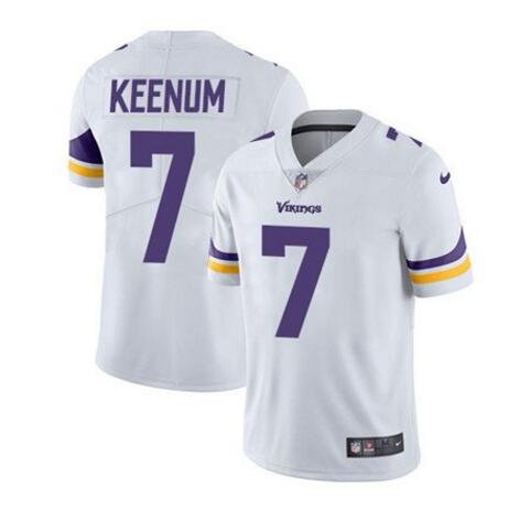 Men's Case Keenum #7 Vikings Limited Player Jersey White